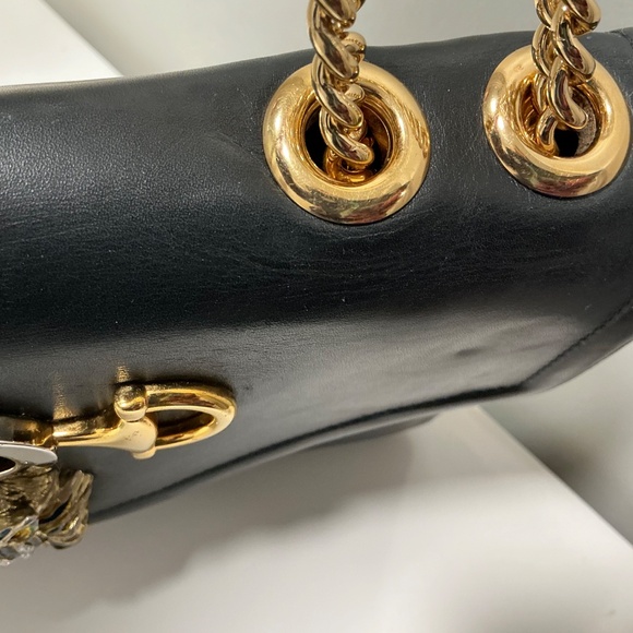 GUCCI RAJAH shoulder cross body black leather bag - Picture 6 of 11